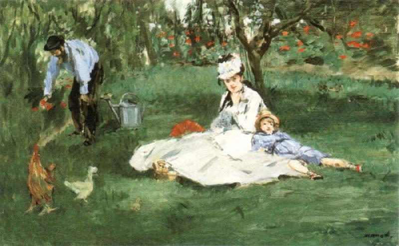 Edouard Manet The Monet Family in the Garden China oil painting art